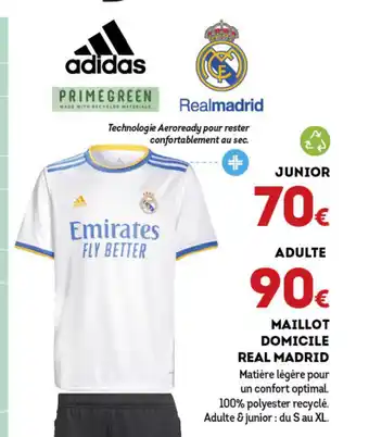 Sport 2000 Maillot Domicile Real Madrid offre