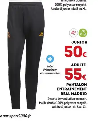Sport 2000 Pantalon Entrainement Real Madrid offre