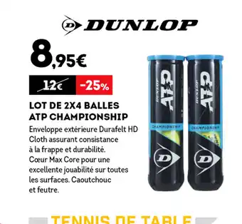 Sport 2000 Lot De 2x4 Balle ATP Championship offre
