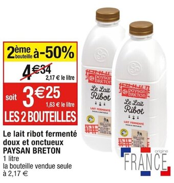 Cora x Carrefour Le lait ribot fermenté doux et onctueux PAYSAN BRETON offre