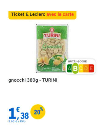 E.Leclerc Gnocchi 380g - TURINI offre