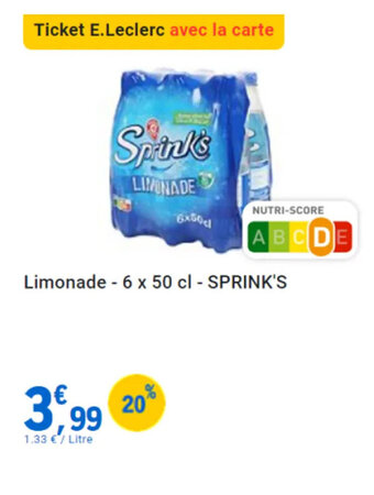 E.Leclerc Limonade PRINK'S offre