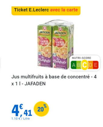 E.Leclerc Jus multifruits à base de concentré JAFADEN offre