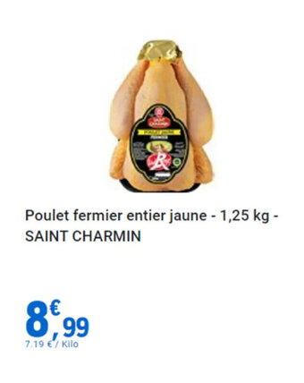 E.Leclerc Poulet fermier entier jaune SAINT CHARMIN offre