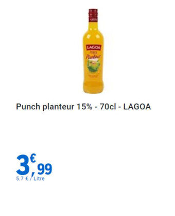 E.Leclerc Punch planteur 15% - 70cl - LAGOA offre