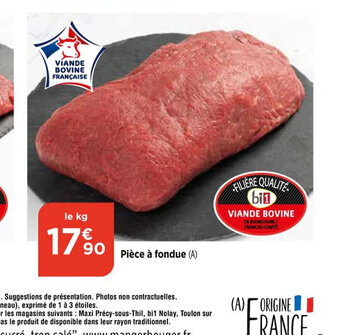 Bi1 Pièce à fondue offre