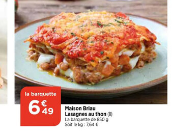 Bi1 Maison Briau Lasagnes au thon offre