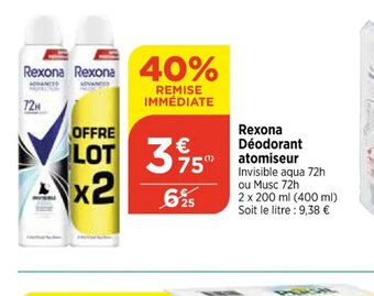Bi1 Rexona Déodorant atomiseur offre