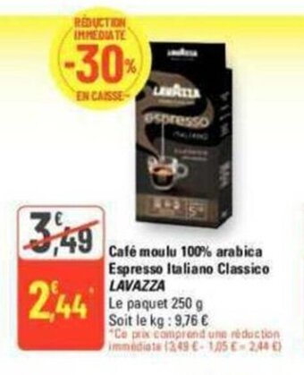 G20 Café moulu 100% arabica Espresso Italiano Classico LAVAZZA offre