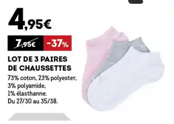 Sport 2000 Lot de 3 paires de chaussettes offre