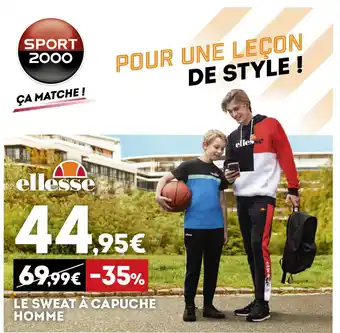 Sport 2000 Le sweat à capuche homme offre