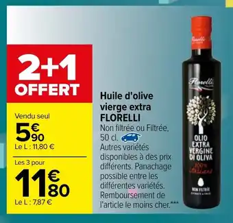 Carrefour Huile d'olive vierge extra florelli offre
