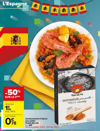 Carrefour Assaisonnement d'épices pour paëlla offre
