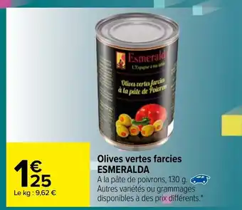 Carrefour Olives vertes farcies offre