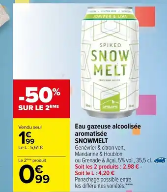 Carrefour Eau gazeuse alcoolisée aromatisée offre