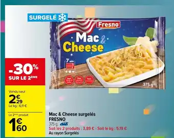 Carrefour Mac & cheese surgelés offre