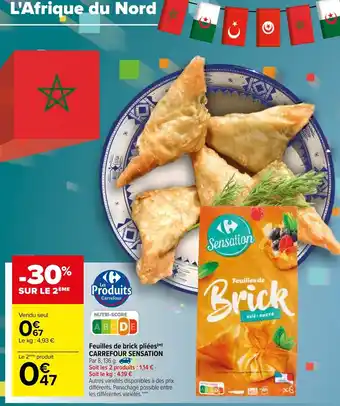Carrefour Feuilles de brick pliées offre