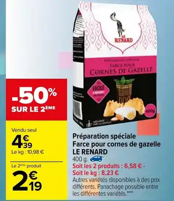 Préparation spéciale farce pour cornes de gazelle