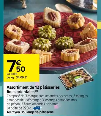 Carrefour Assortiment de 12 pâtisseries fines orientales offre