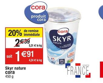 Cora x Carrefour Cora skyr nature offre