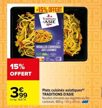 Carrefour Plats cuisinés asiatiques offre