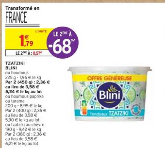 Intermarché Blini tzatziki offre