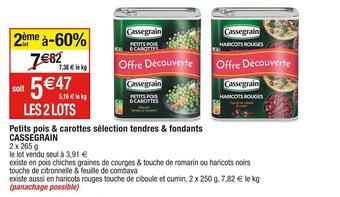 Cora x Carrefour Cassegrain petits pois & carottes sélection tendres & fondants offre