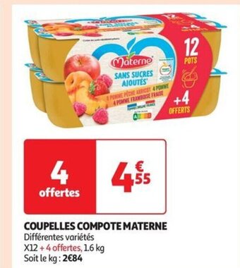 Auchan Supermarché COUPELLES COMPOTE MATERNE offre