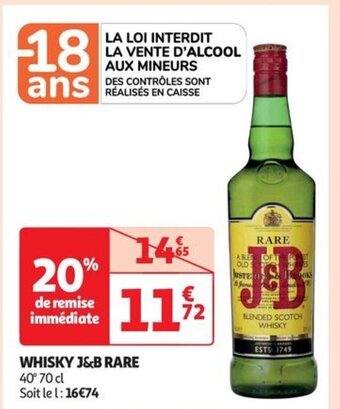 Auchan Supermarché WHISKY J&B RARE offre