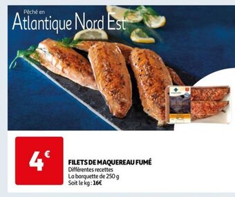 Auchan FILETS DE MAQUEREAU FUMÉ offre