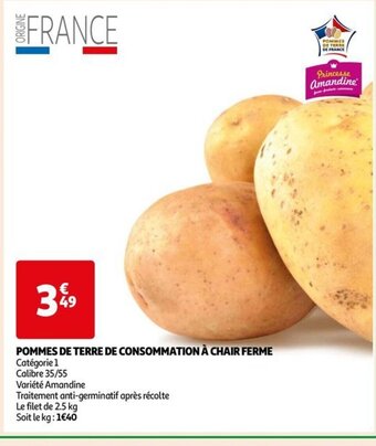 Auchan POMMES DE TERRE DE CONSOMMATION À CHAIR FERME offre