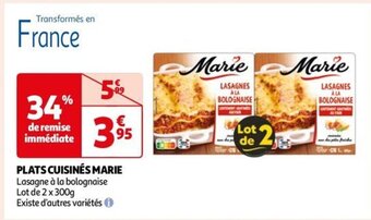 Auchan PLATS CUISINÉS MARIE offre