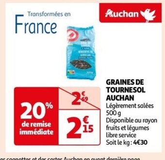 Auchan GRAINES DE TOURNESOL AUCHAN offre