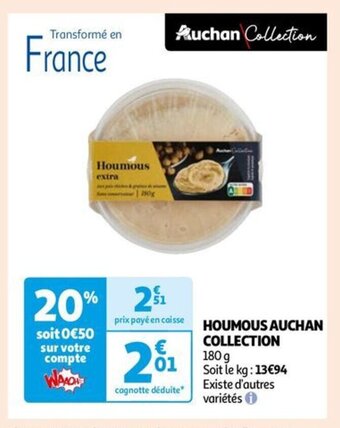 Auchan HOUMOUS AUCHAN COLLECTION offre