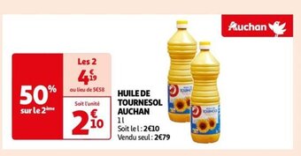 Auchan HUILE DE TOURNESOL AUCHAN offre