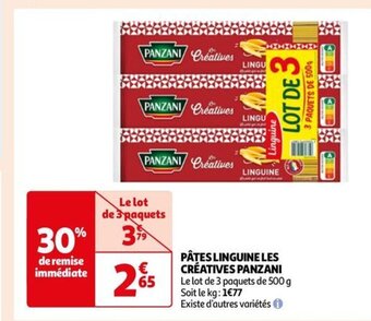 Auchan PÂTES LINGUINE LES CREATIVES PANZANI offre
