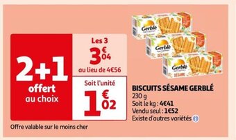 Auchan BISCUITS SÉSAME GERBLÉ offre