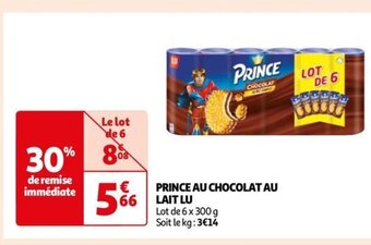 Auchan PRINCE AU CHOCOLAT AU LAIT LU offre