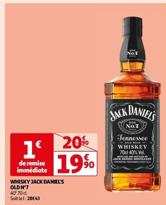Auchan WHISKY JACK DANIEL'S OLD N°7 offre