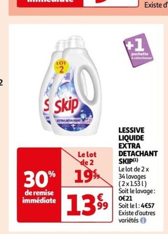 Auchan LESSIVE LIQUIDE EXTRA DETACHANT SKIP offre