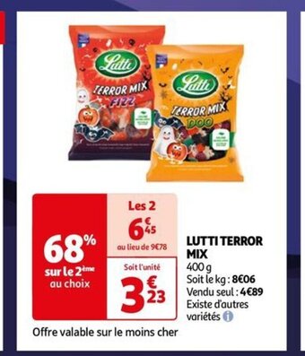 Auchan LUTTI TERROR MIX offre