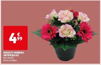 ROSES ET GERBERA ARTIFICIELLES