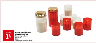 Auchan BOUGIE CIMETIÈRE AVEC COUVERCLE MÉTAL offre
