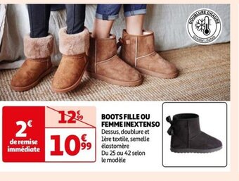 Auchan BOOTS FILLE OU FEMME INEXTENSO offre