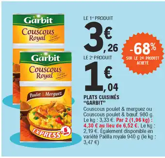 E.Leclerc Plats cuisinés "garbit" offre