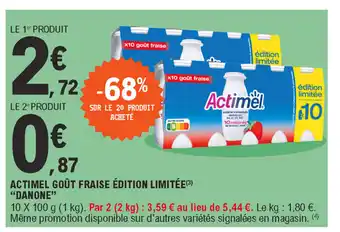 E.Leclerc Actimel goût fraise édition limitée offre