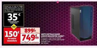 Auchan UNITE CENTRALE GAMER LENOVO IDEACENTRE 1410B6 offre
