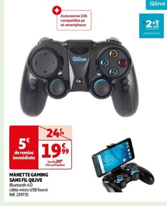 Auchan MANETTE GAMING SANS FIL QILIVE offre
