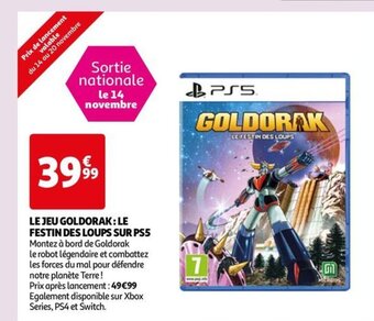 Auchan LE JEU GOLDORAK: LE FESTIN DES LOUPS SUR PS5 offre