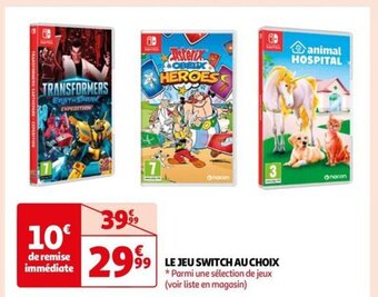 Auchan LE JEU SWITCH AU CHOIX offre